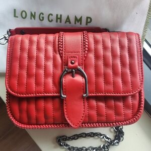 Longchamp Red Quilted Leather Crossbody Bag **BRAND NEW**